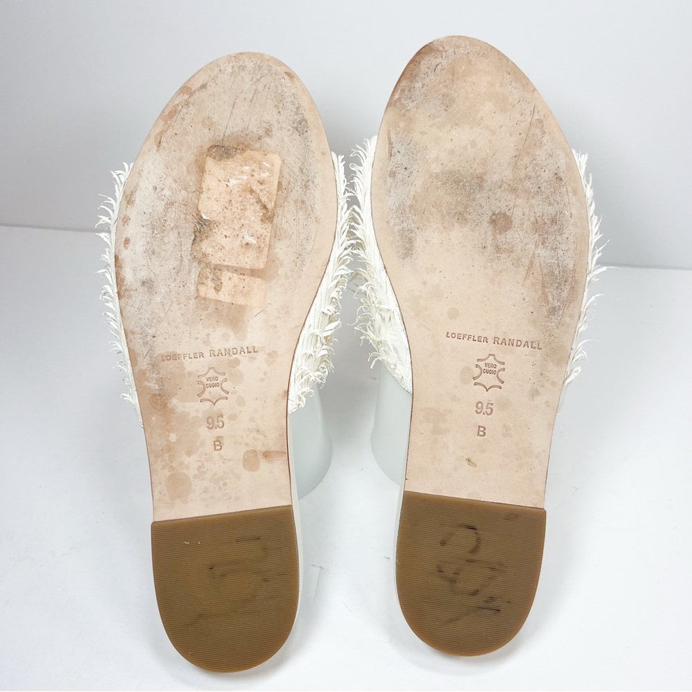 Loeffler Randall Ava Ivory Fringe Slide Sandals size 9.5 - Picture 10 of 14